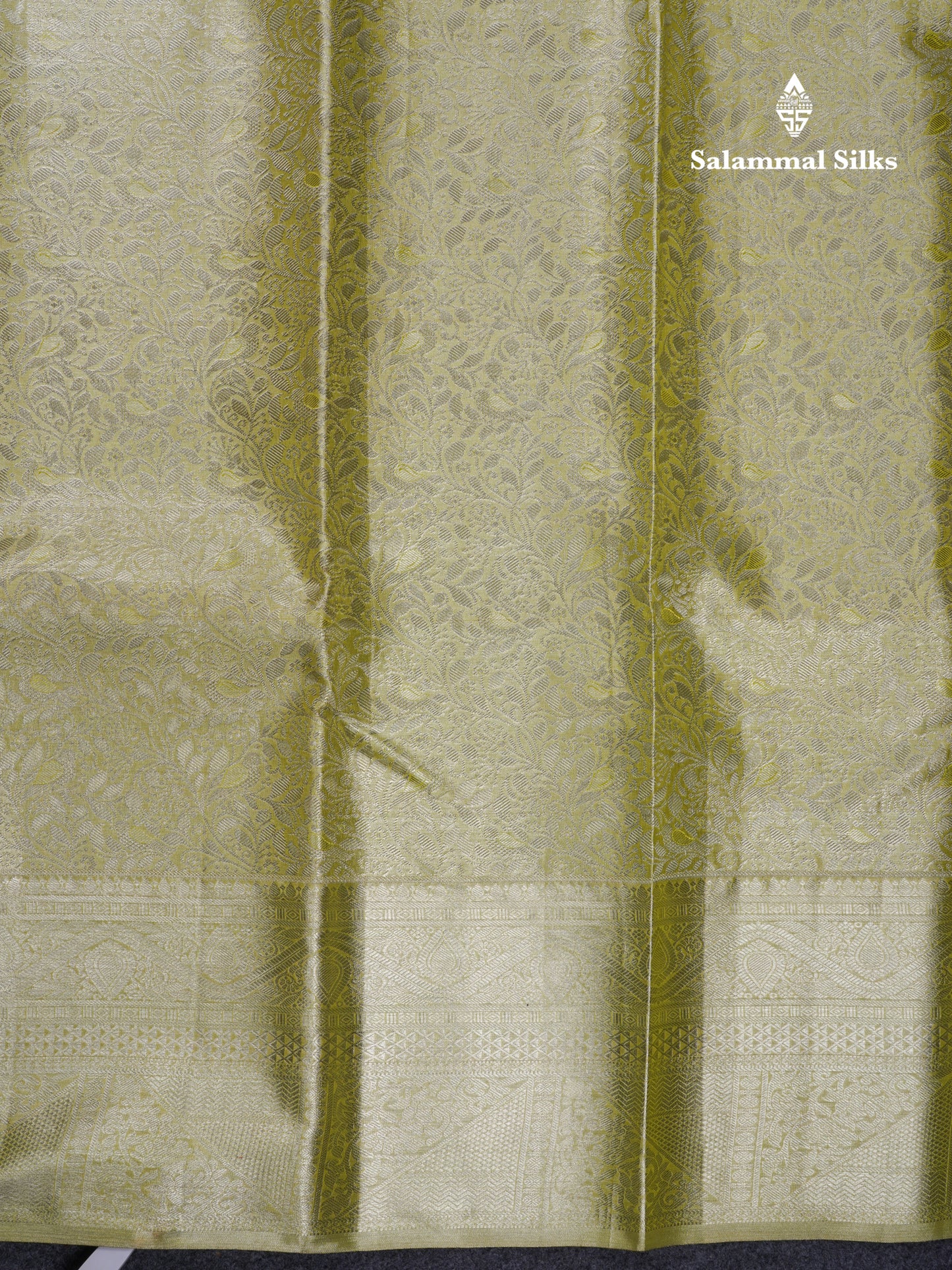 Beautiful Elaichi Green Tissue Bridal Pure Kanjivaram Silk Saree With Traditional Border