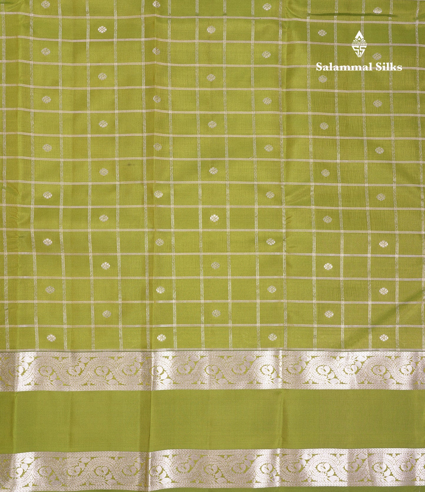 Beautiful Olive Green Puremix Silk Saree With Traditional Rettapet Border