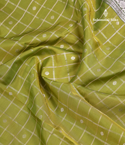Beautiful Olive Green Puremix Silk Saree With Traditional Rettapet Border