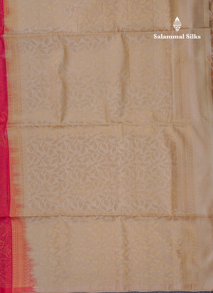 Beautiful Dual Tone Pink Pure Kanjivaram Soft Silk Saree With Contrast Sandal Blouse