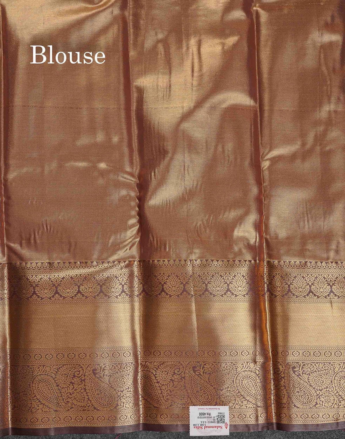 Tissue Bridal Semi Silk Saree -  Teal Green Colour Body With Contrast Dark Brown Border