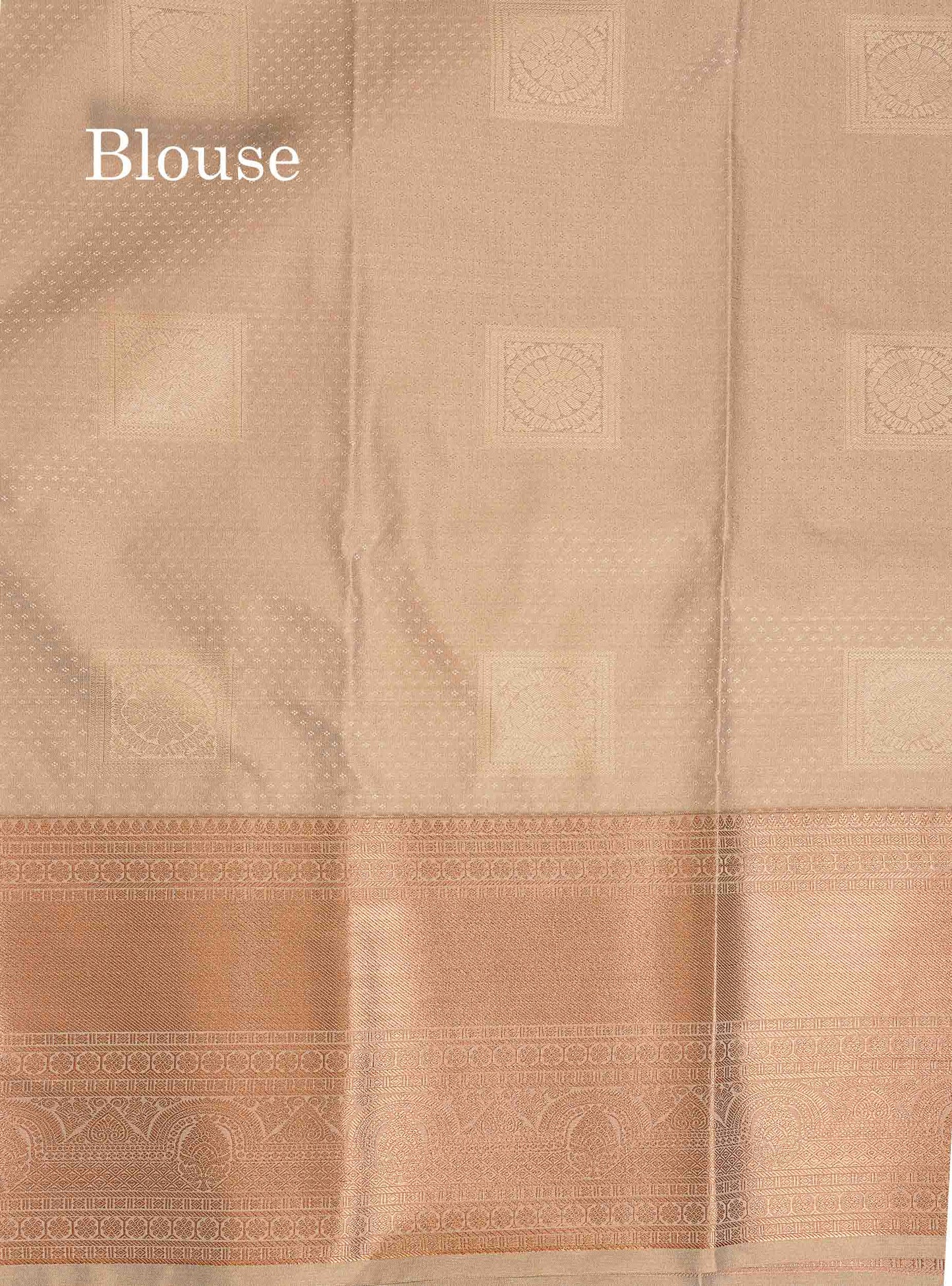 Semi Silk Saree - Yellow Colour Body Butta With Contrast Cream Sandal Blouse
