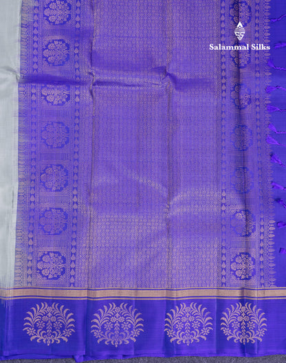 Beautiful Dual Tone Rexona Green Pure Kanjivaram Silk Saree With Contrast Navy Blue Fancy Border
