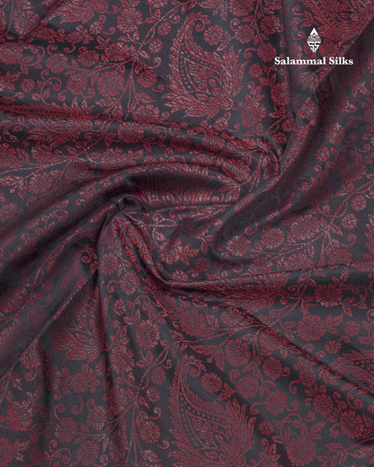 Beautiful Black Pure Kanjivaram Soft Silk Saree With Contrast Grey One Side Border