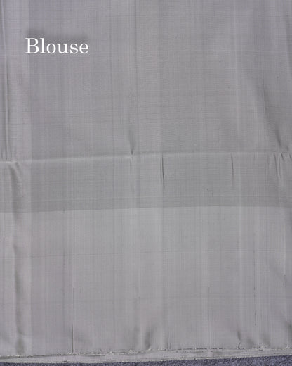 Beautiful Black Pure Kanjivaram Soft Silk Saree With Contrast Grey One Side Border