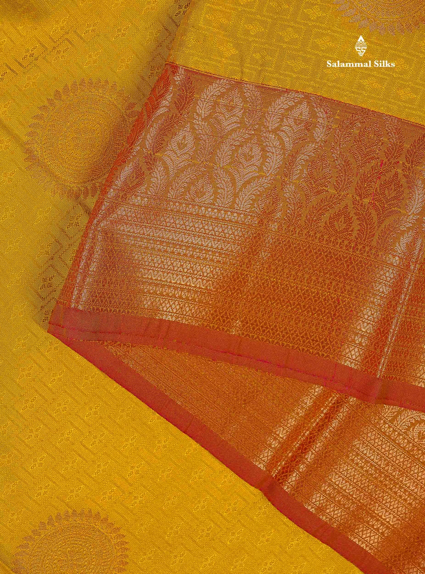 Semi Silk Saree - Yellow Colour Body Butta With Redish Pink Blouse