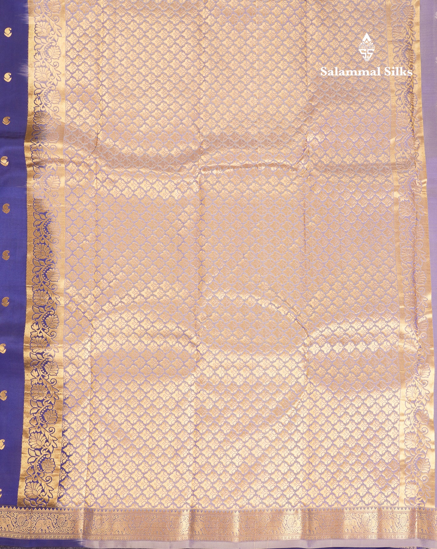 Beautiful Navy Blue Puremix Silk Saree With Contrast Dual Tone Light Blue Blouse