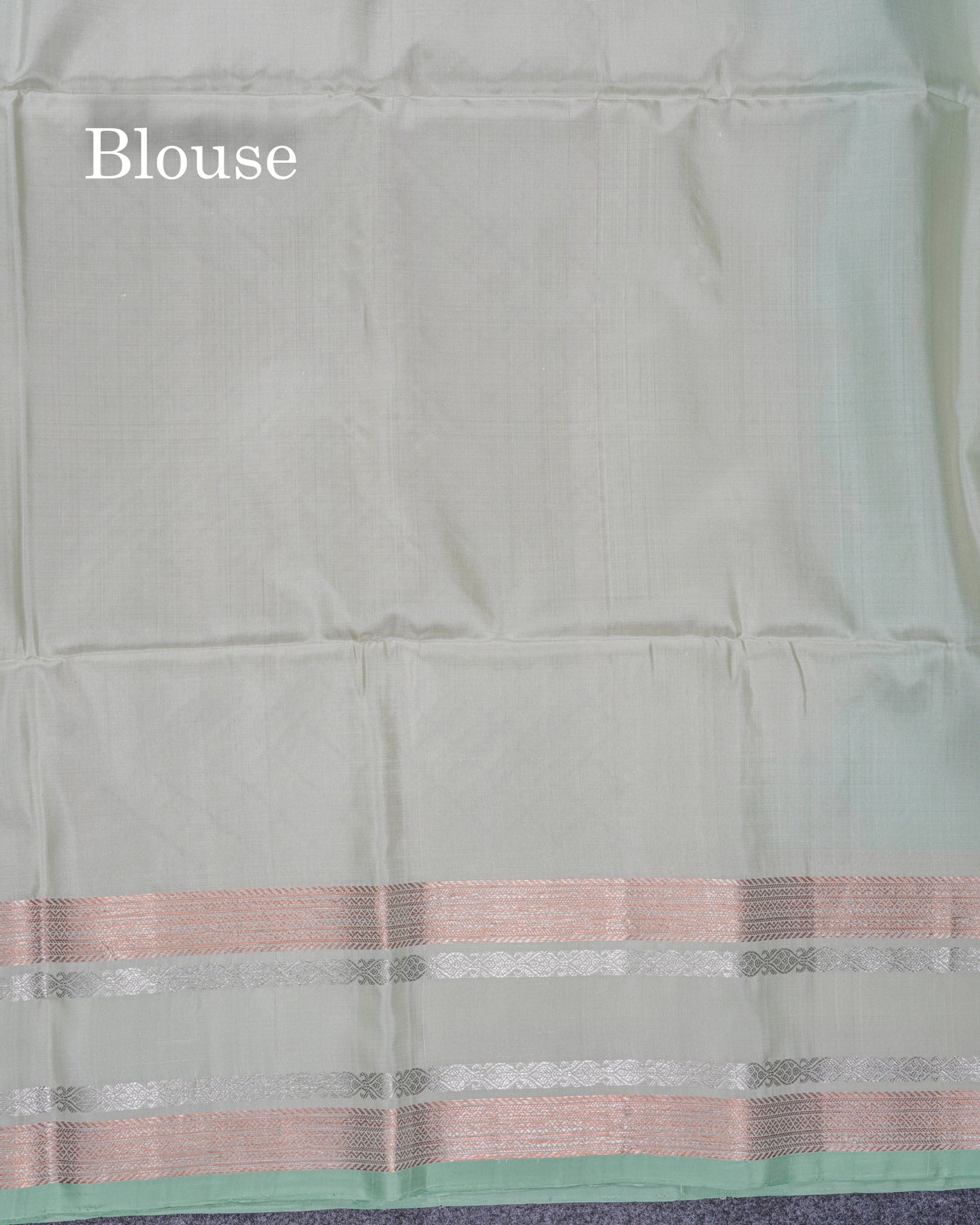 Beautiful Sea Green Pure Kanjivaram Soft Silk Saree With Contrast Cream Green Border