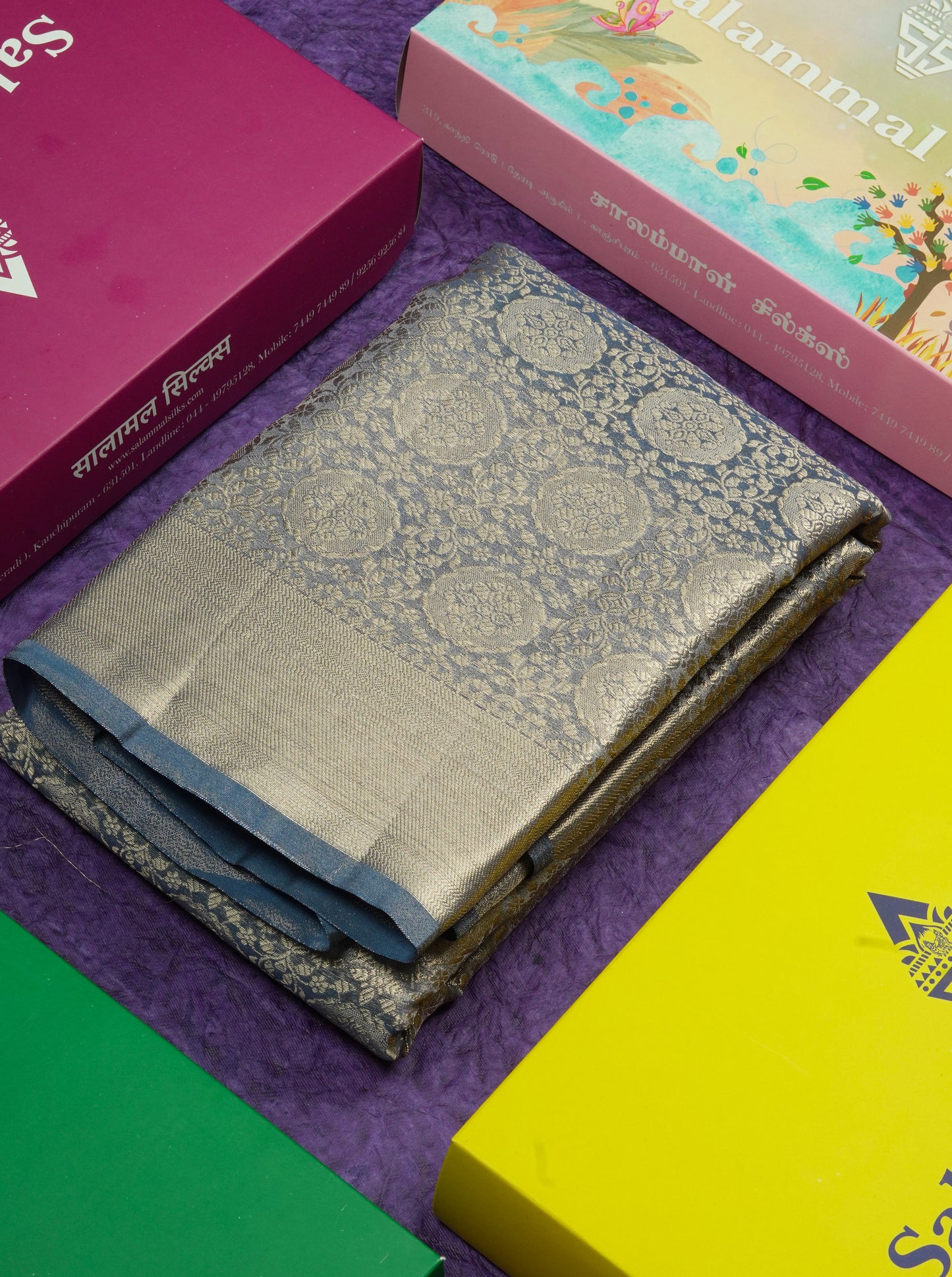 Beautiful Parrot Green Grand Tissue Banaras Fancy Saree With Self Border