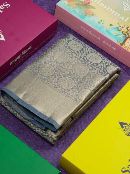 Beautiful Parrot Green Grand Tissue Banaras Fancy Saree With Self Border
