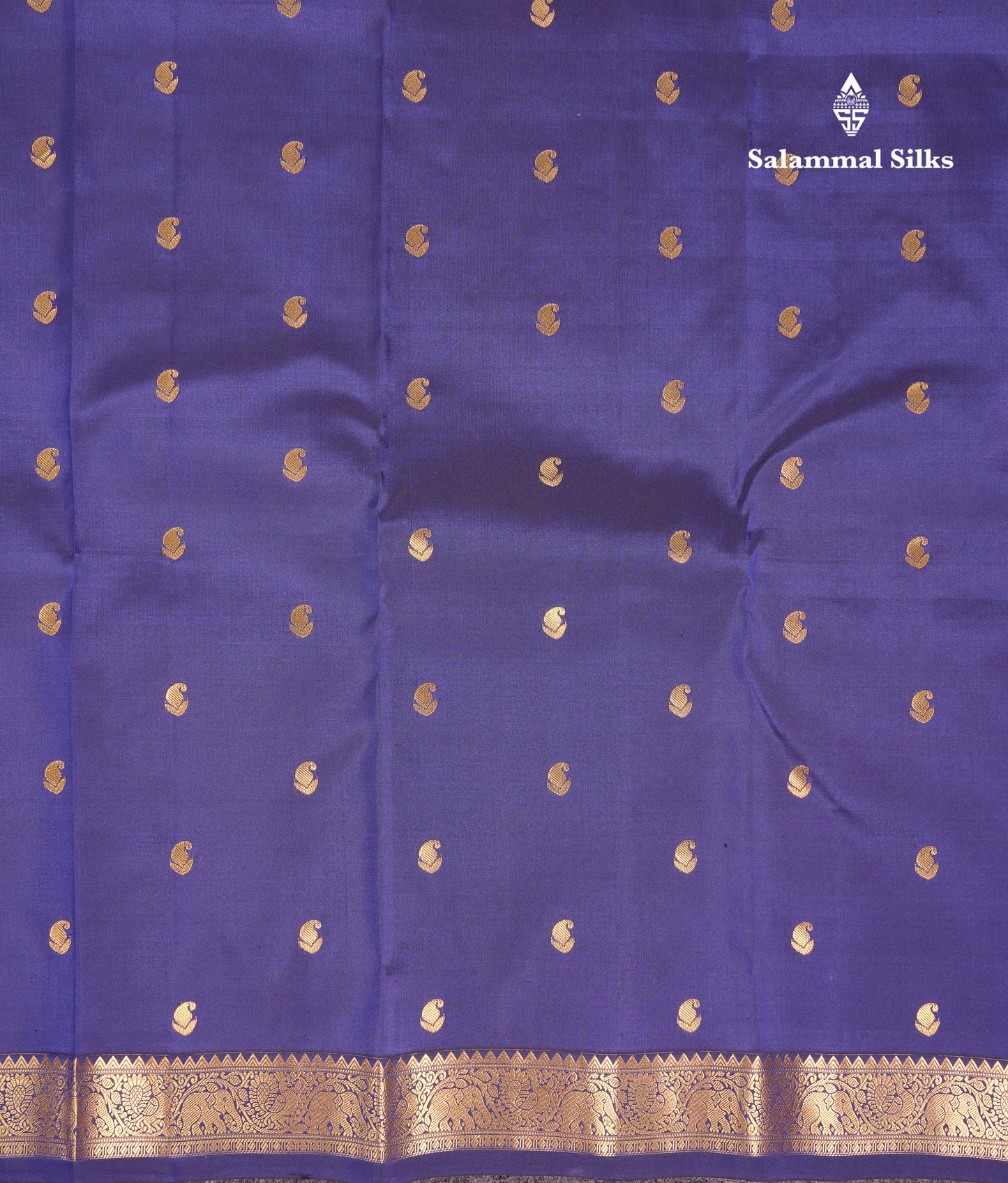 Beautiful Navy Blue Puremix Silk Saree With Contrast Dual Tone Light Blue Blouse