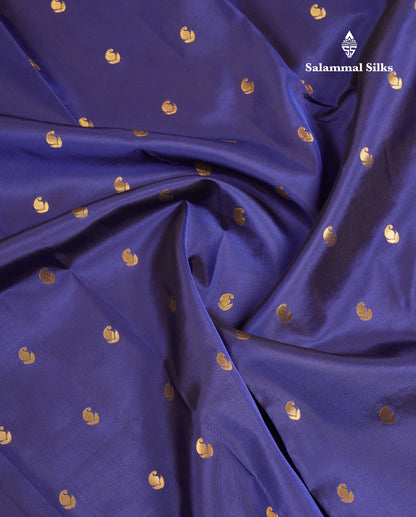 Beautiful Navy Blue Puremix Silk Saree With Contrast Dual Tone Light Blue Blouse