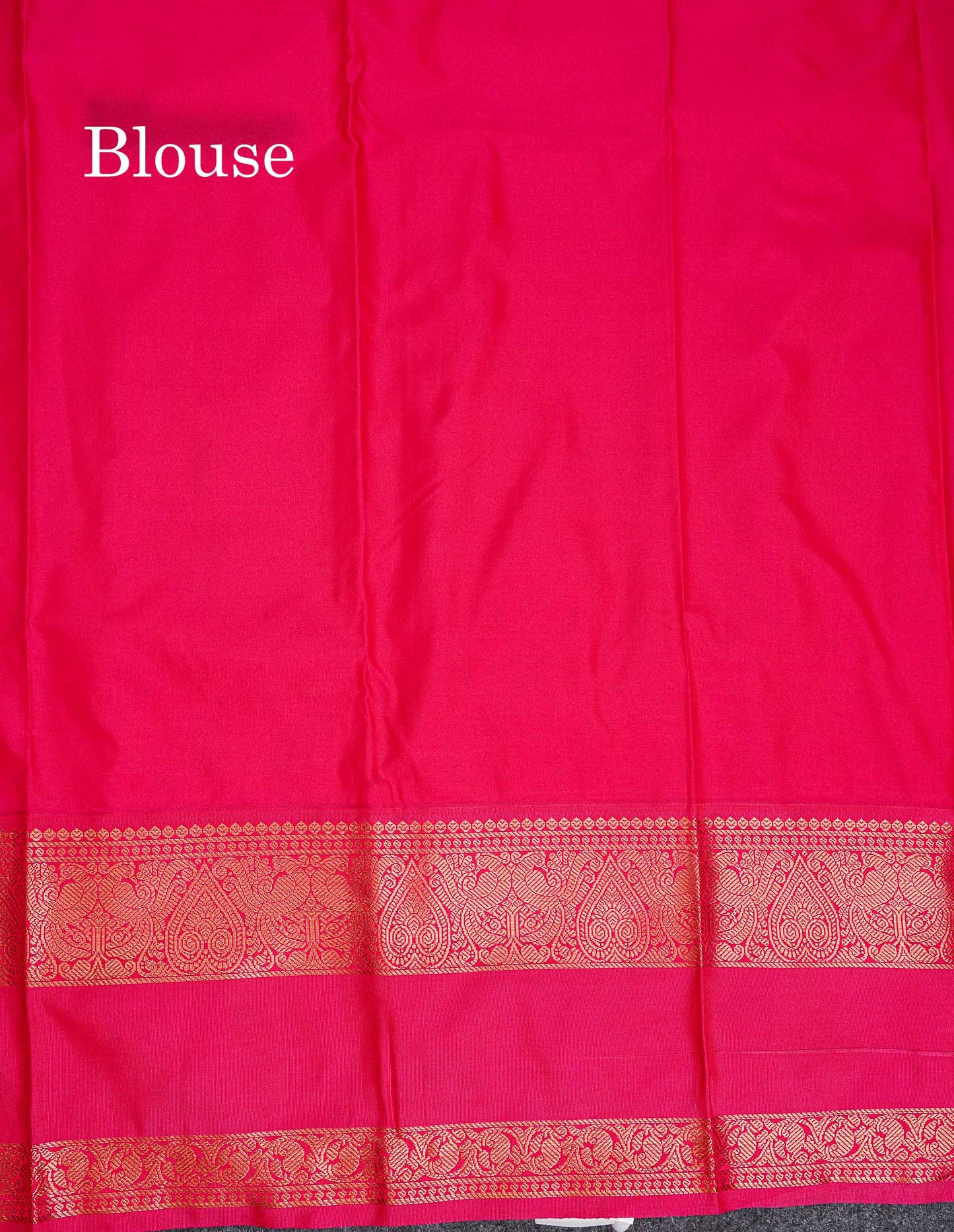 Semi Silk Saree - Bottle Green Body Butta With Contrast Pink Traditional Gap Border