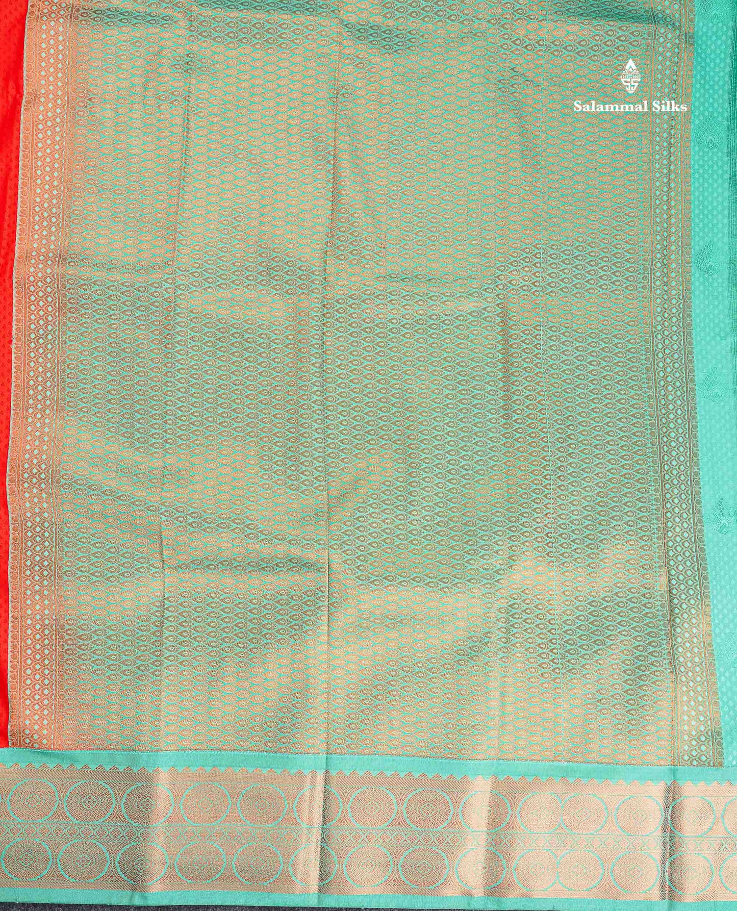 Semi Silk Saree - Redish Orange Colour Body Butta With Contrast Rexona Tradtional Border