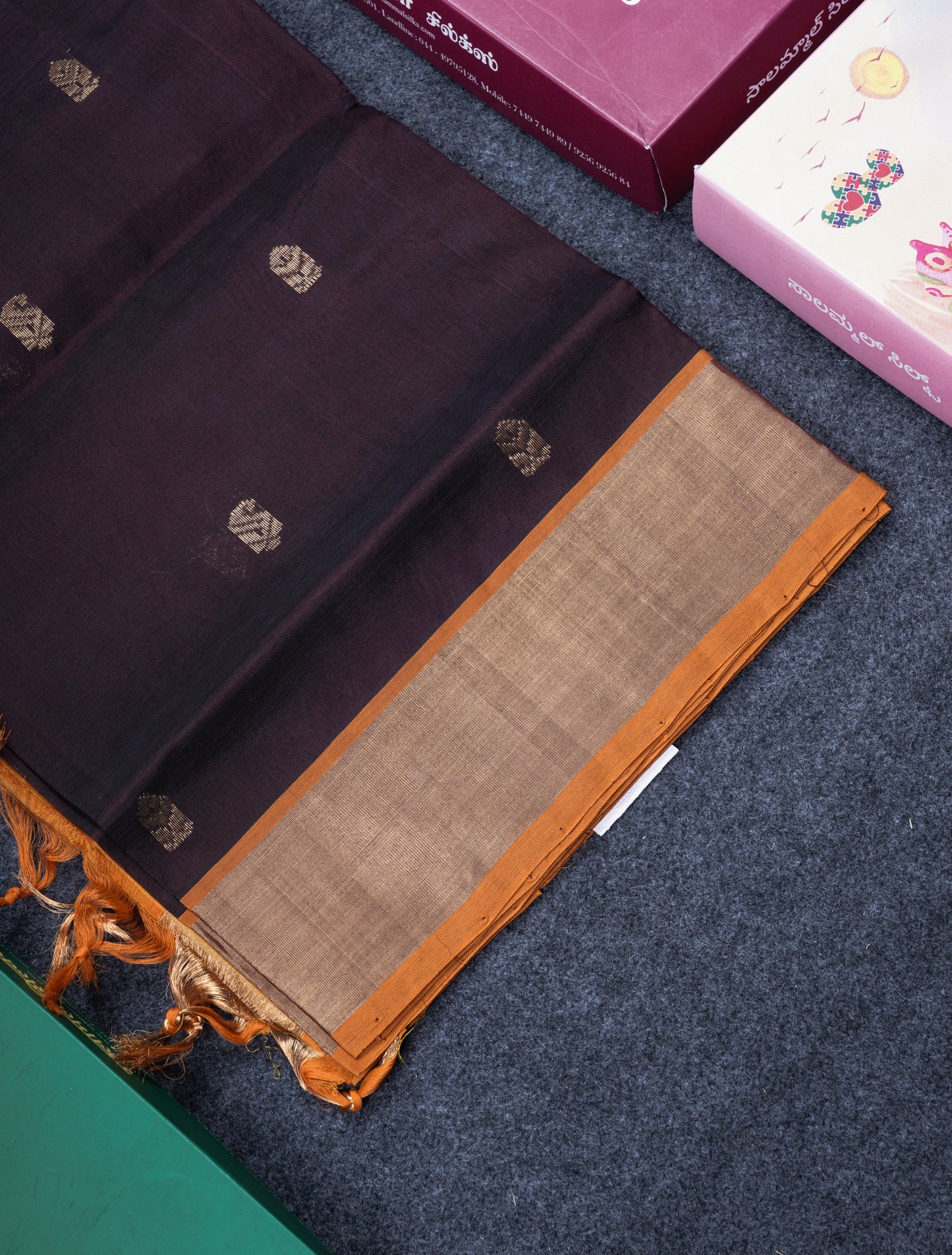 Ramar Blue Pure Silk Cotton Saree With Contrast Pink Blouse