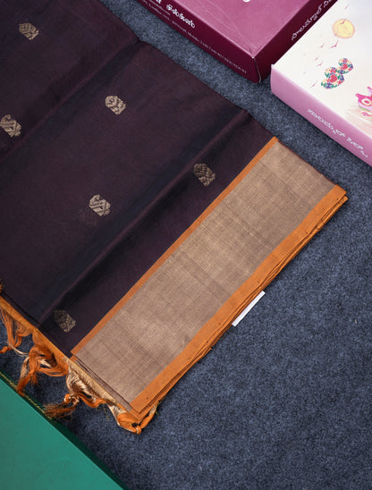 Ramar Blue Pure Silk Cotton Saree With Contrast Pink Blouse