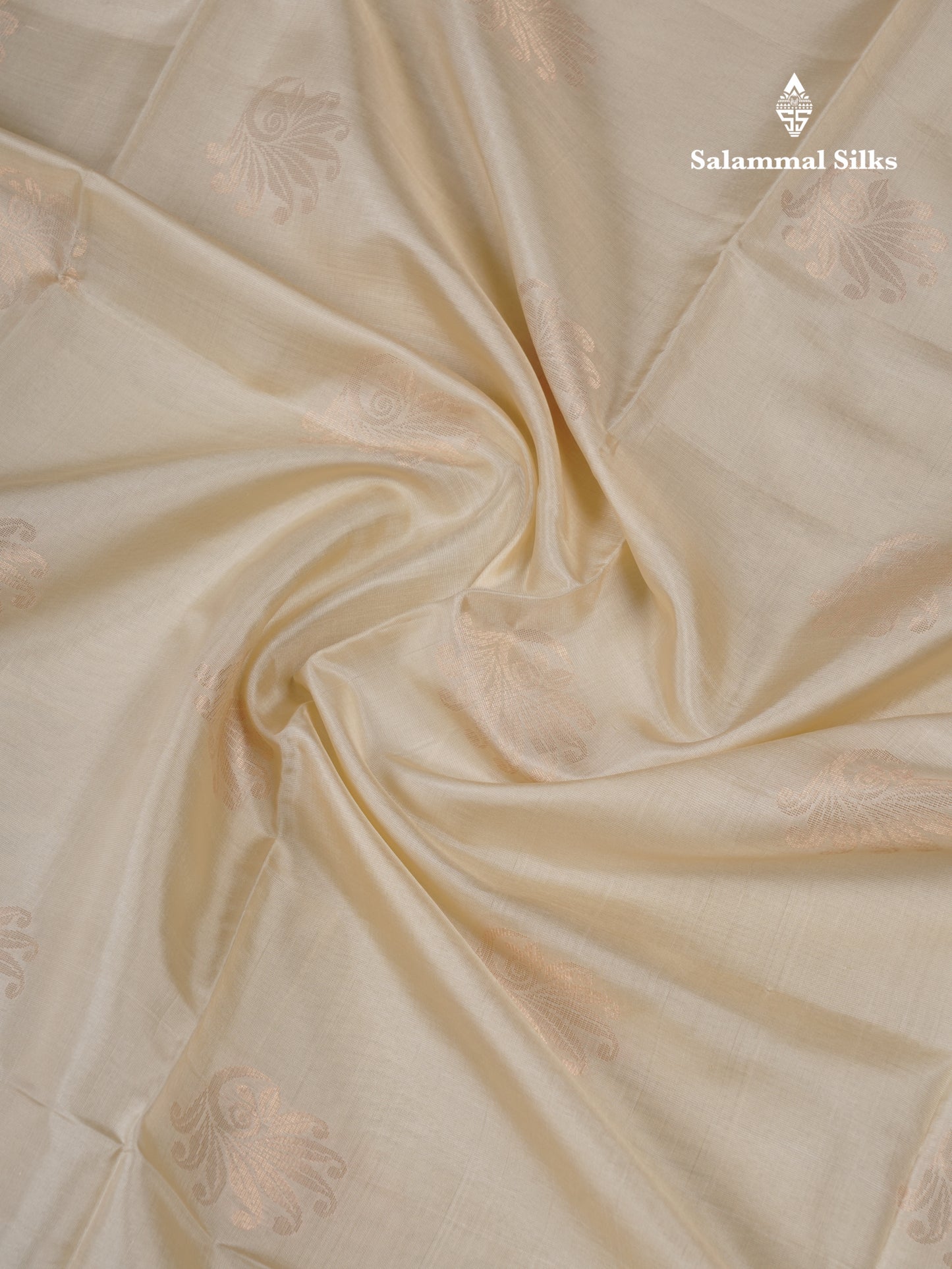 Beautiful Cream Sandal Pure Kanjivaram Soft Silk Saree With Contrast Dark Purple Blouse