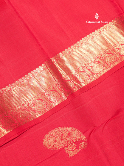 Kanjivaram Beautiful Red Pure Silk Saree With Pista Green Blouse
