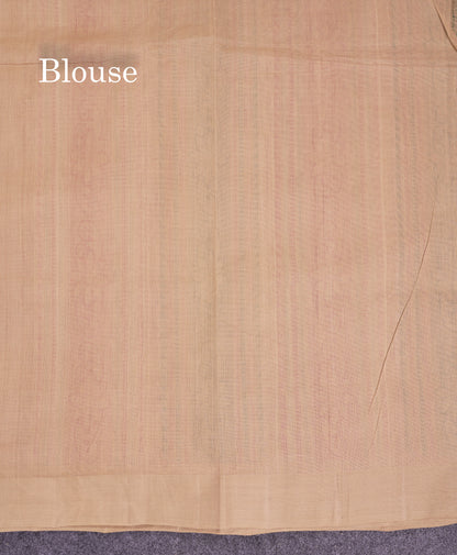 Beautiful Redish Maroon Thread Work Butta Handloom Pure Cotton Saree With Contrast Sandal Blouse