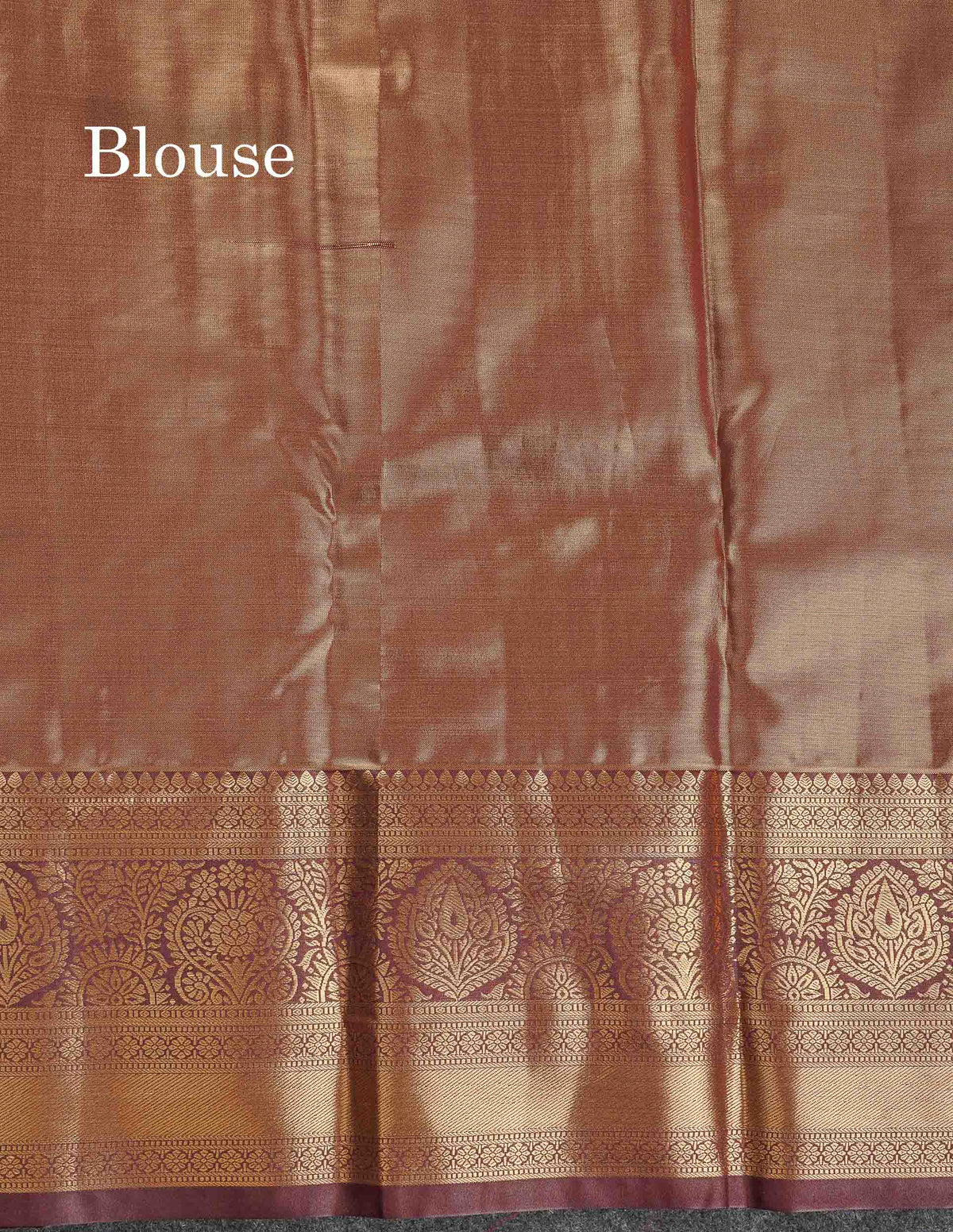 Tissue Bridal Semi Silk Saree - Peach Colour Body With Contrast Dark Brown Border