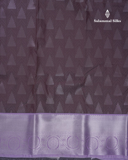 Beautiful Dark Brown Semi Silk Saree With Contrast Lavender Border