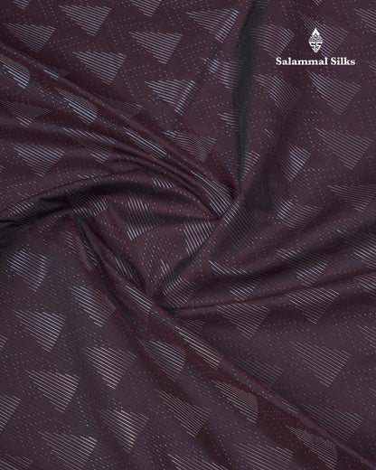 Beautiful Dark Brown Semi Silk Saree With Contrast Lavender Border