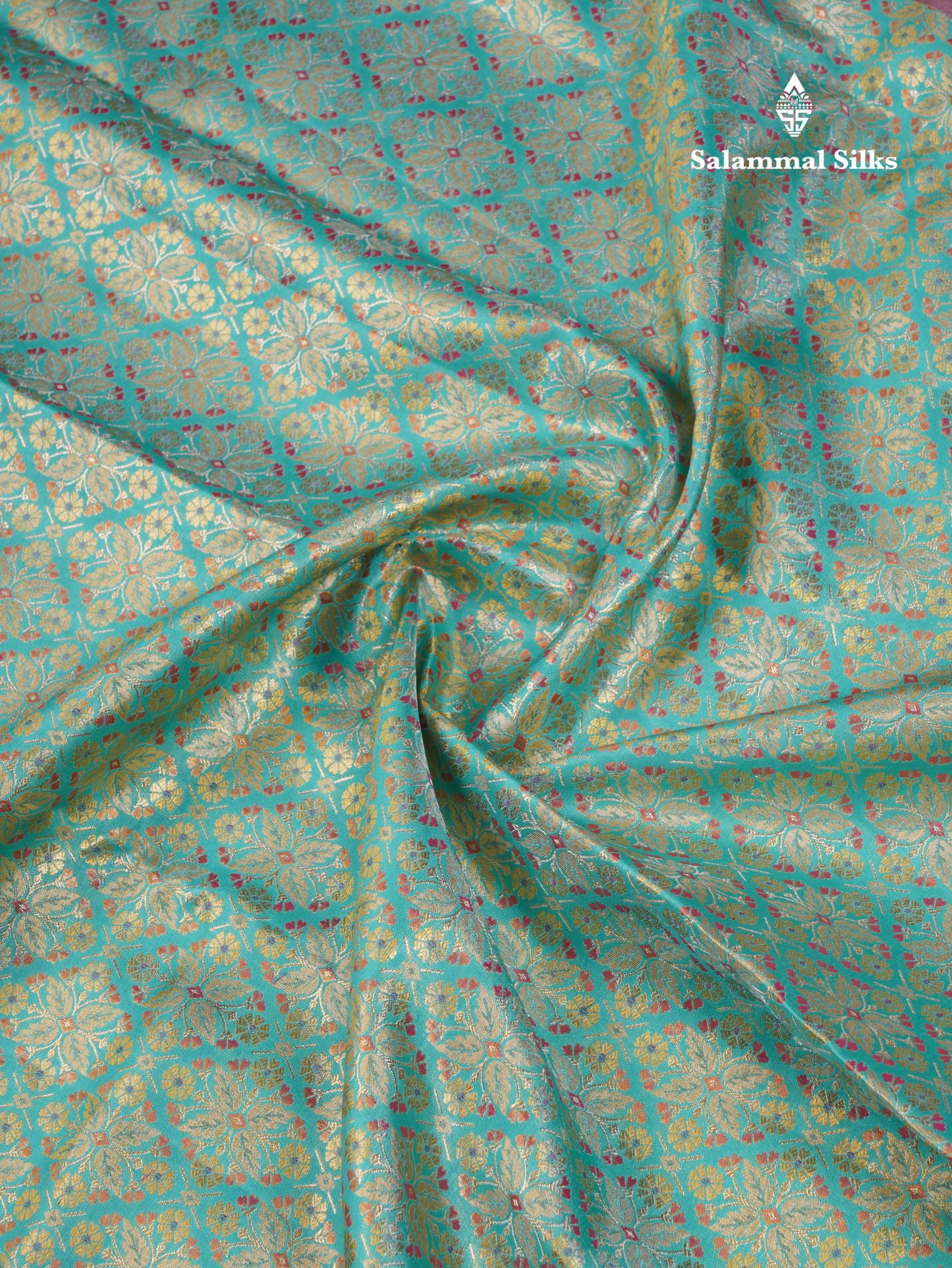 Beautiful Sapphire Green Bridal Pure Kanjivaram Silk Saree With Contrast Rani Pink Fancy Turning Border