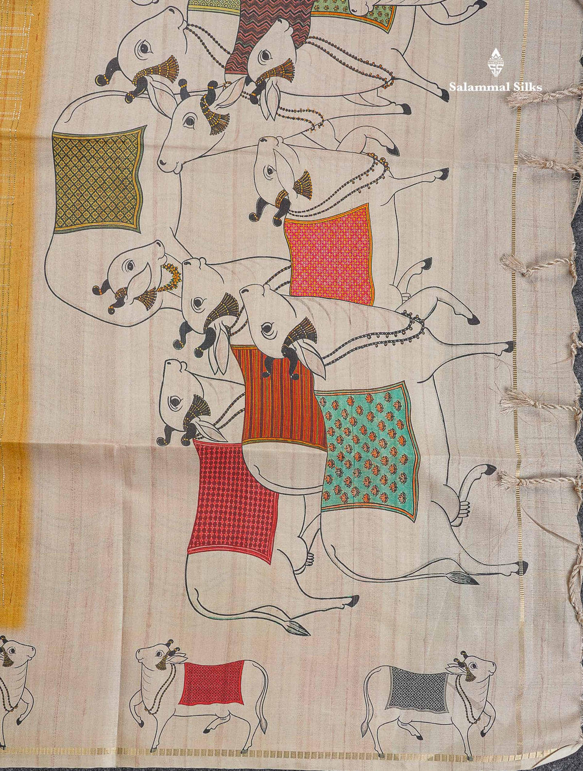 Semi Tussar Saree - Pastel Blue Colour Body With Contrast Half White Fancy Border