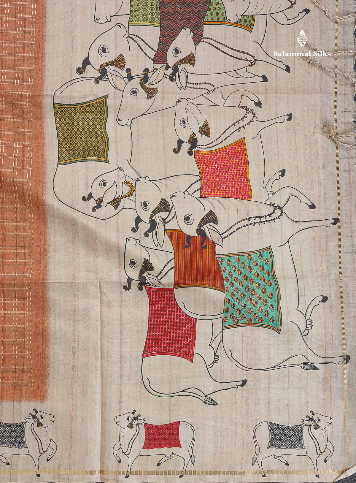 Semi Tussar Saree - Pastel Blue Colour Body With Contrast Half White Fancy Border