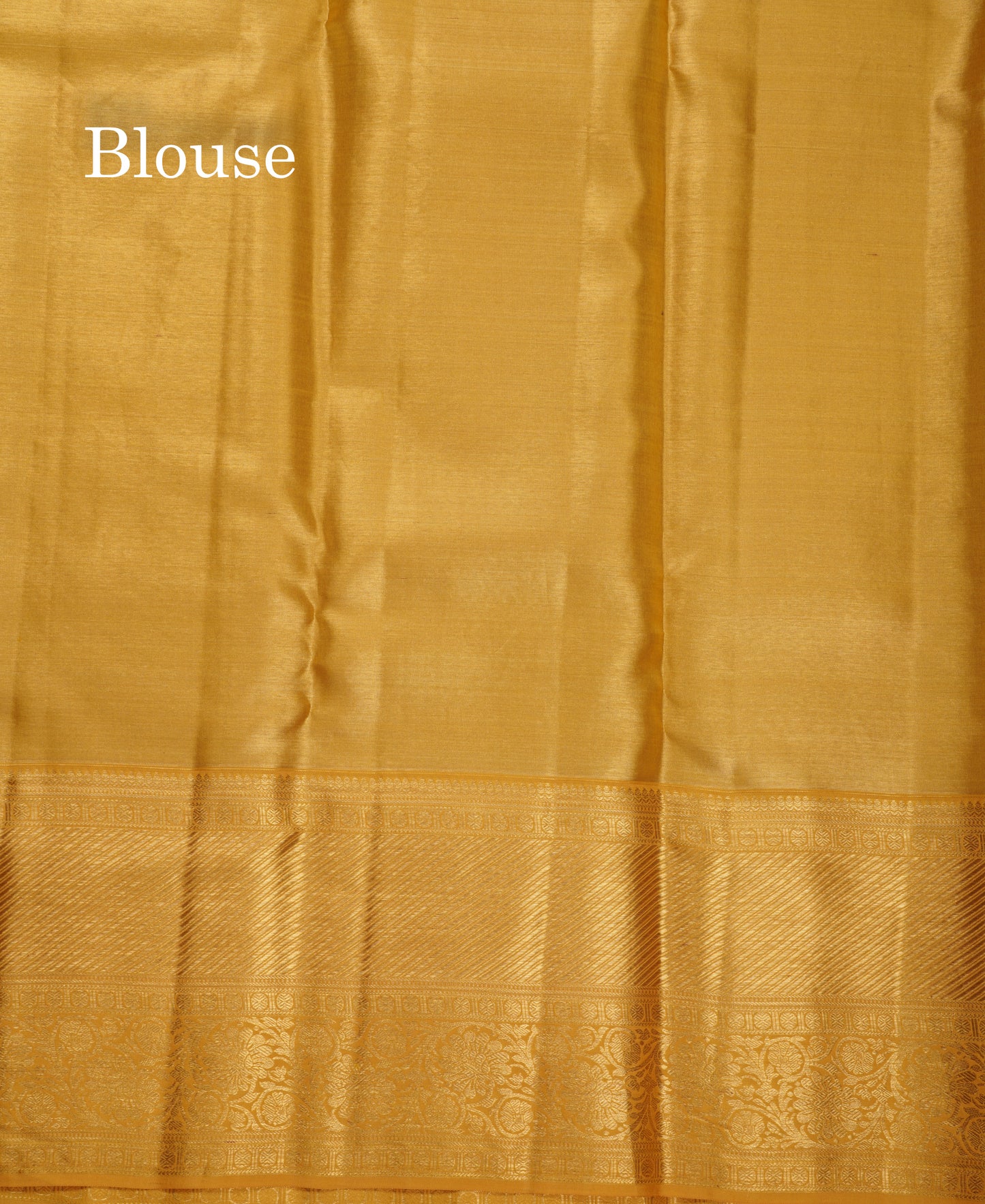 Beautiful Sapphire Green Tissue Bridal Pure Kanjivaram Silk Saree With Contrast Mustard Yellow Traditional Border