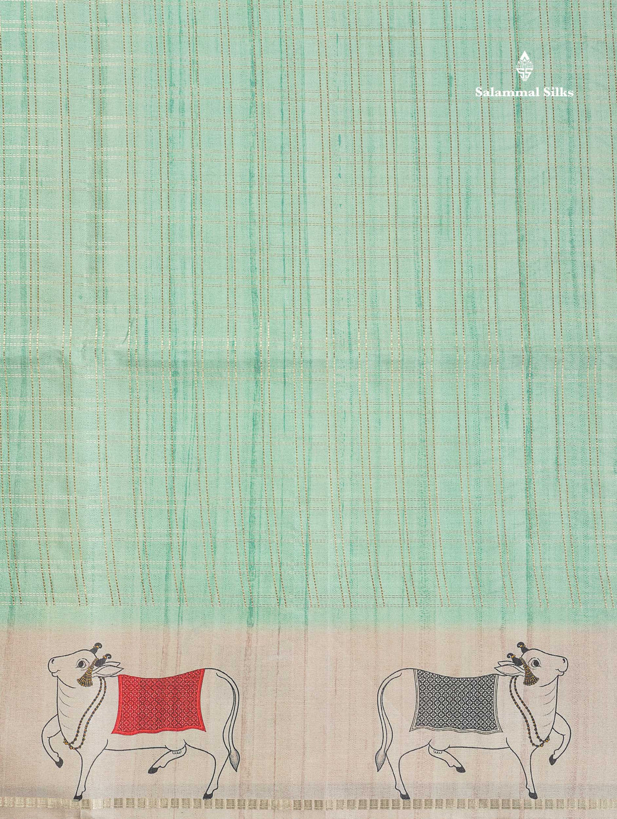 Semi Tussar Saree - Pastel Blue Colour Body With Contrast Half White Fancy Border