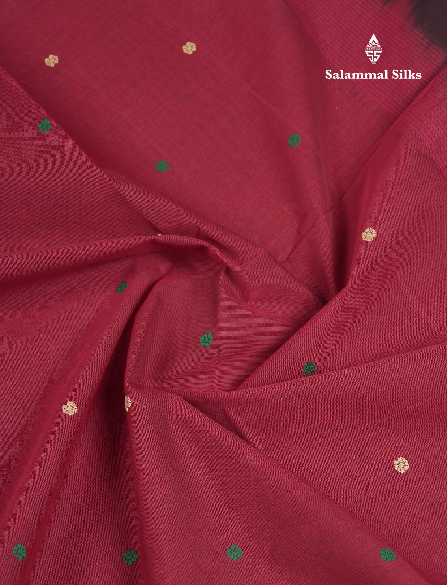 Beautiful Olive Mustard Yellow Thread Work Butta Handloom Pure Cotton Saree With Contrast Maroon Checks Border