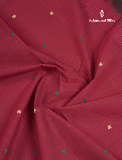 Beautiful Olive Mustard Yellow Thread Work Butta Handloom Pure Cotton Saree With Contrast Maroon Checks Border