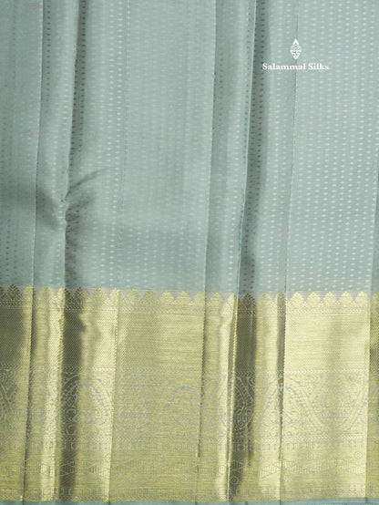 Grand Green Beautiful Bridal Pure Kanjivaram Silk Saree With Light Grey Evining Morning Border