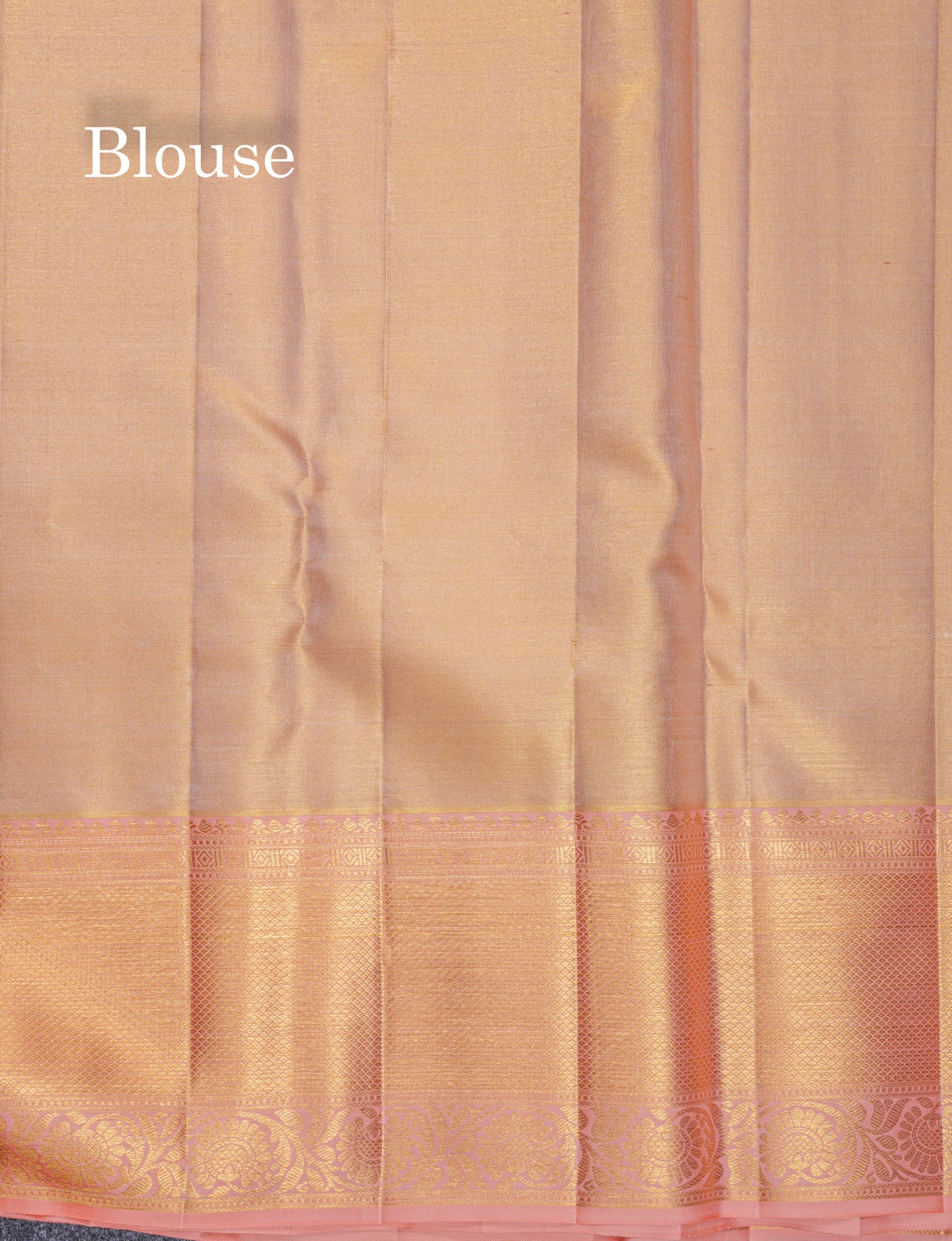 Beautiful Light Peach Tissue Bridal Pure Kanjivaram Silk Saree With Contrast Dark Peach Border