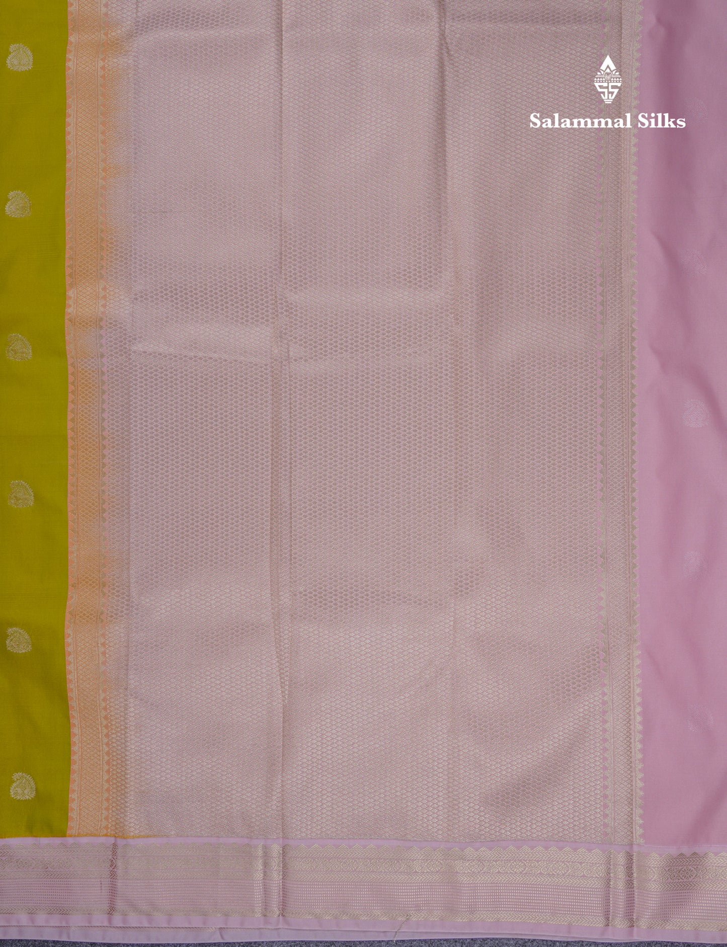 Beautiful Parrot Green Semi Silk Saree With Contrast Baby Pink Medium Border