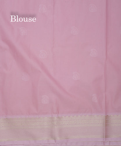 Beautiful Parrot Green Semi Silk Saree With Contrast Baby Pink Medium Border
