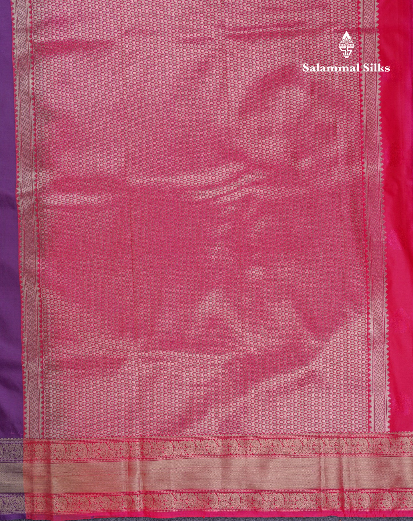 Beautiful Dark Purple Semi Silk Saree With Contrast Pink Blouse