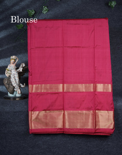 Pure Silk Pattu Pavadai Pochampalli Design (Violet) With Contrast Pink Blouse 44"