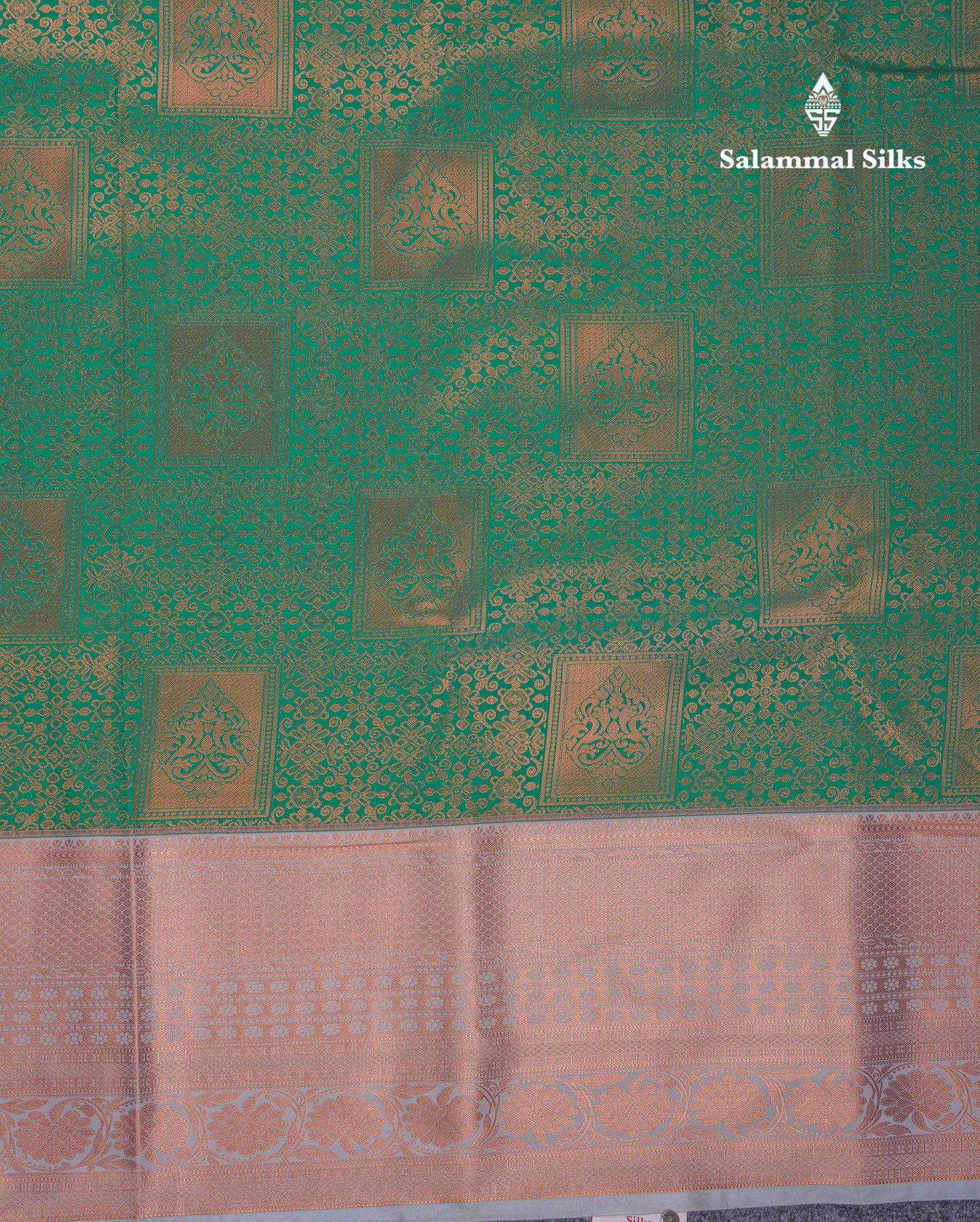 Beautiful Saffire Green Semi Silk Saree With Contrast Grey White Evening Morning Border