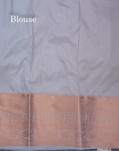 Beautiful Saffire Green Semi Silk Saree With Contrast Grey White Evening Morning Border