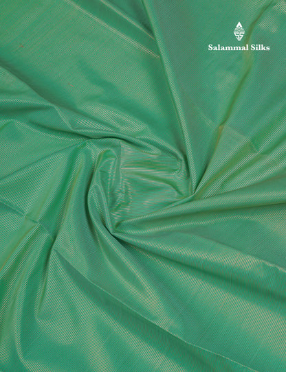 Beautiful Green Vaira Oosi Semi Silk Saree With Contrast Pink Border