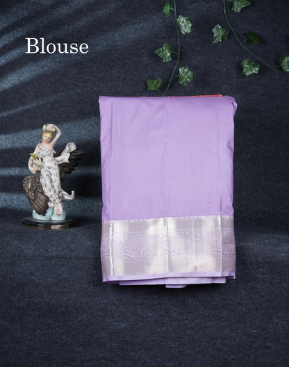 Semi Silk Pattu Pavadai (Sapphire Green) with Lavender Blouse 27"