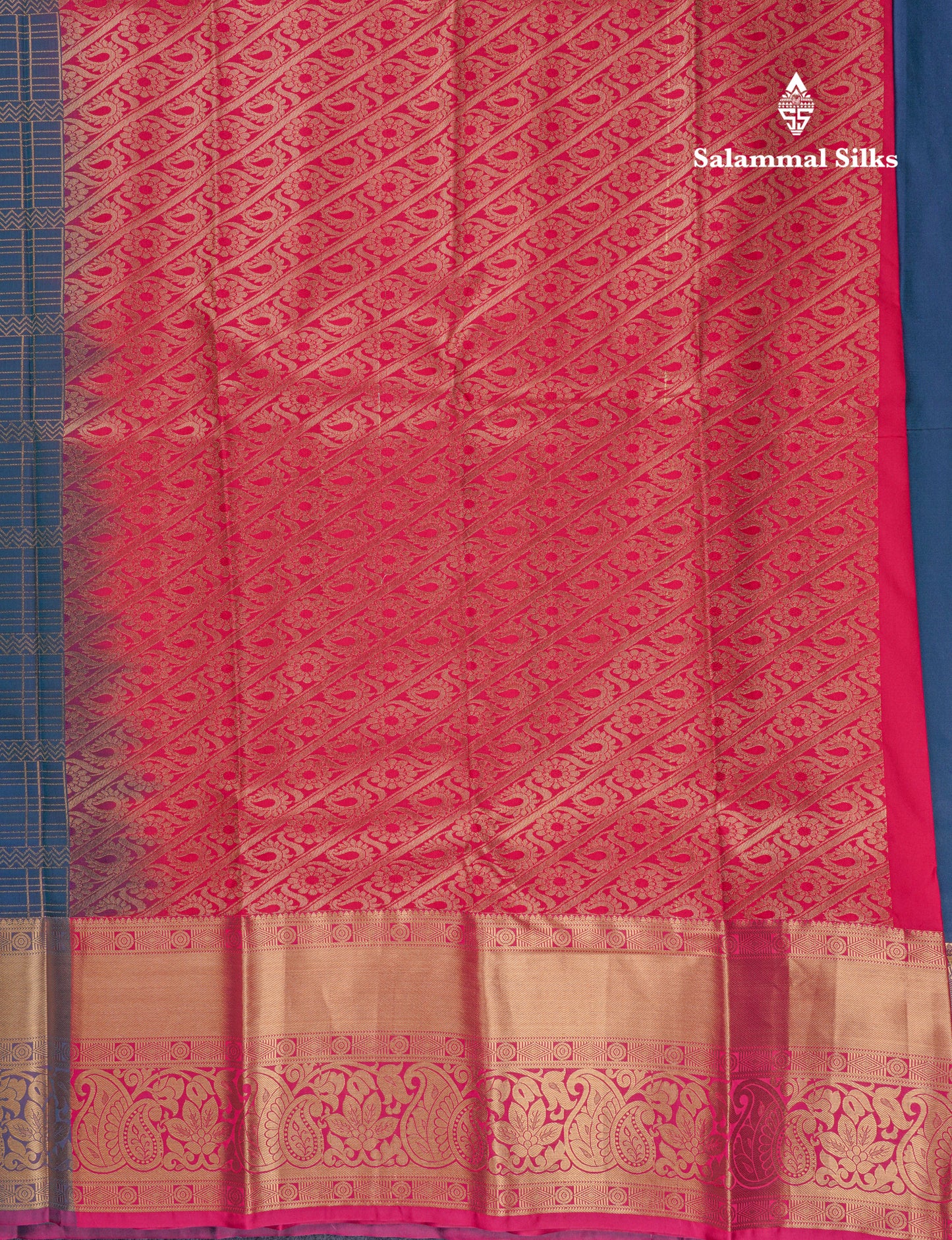 Beautiful Peacock Blue Semi Silk Saree With Traditional Evening Morning Border