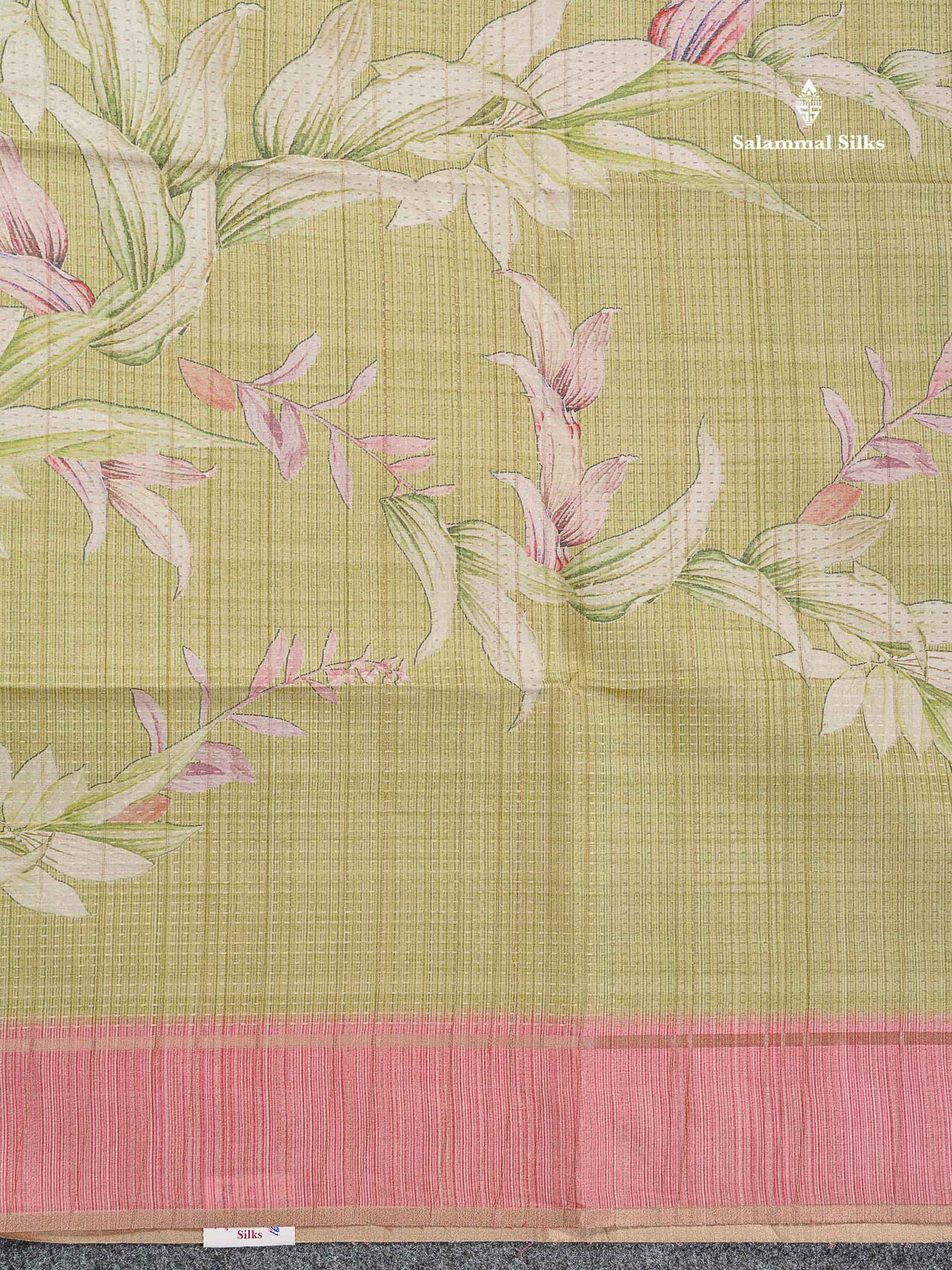 Semi Tussar Saree - Pastel Blue Colour Body With Light Brown Border