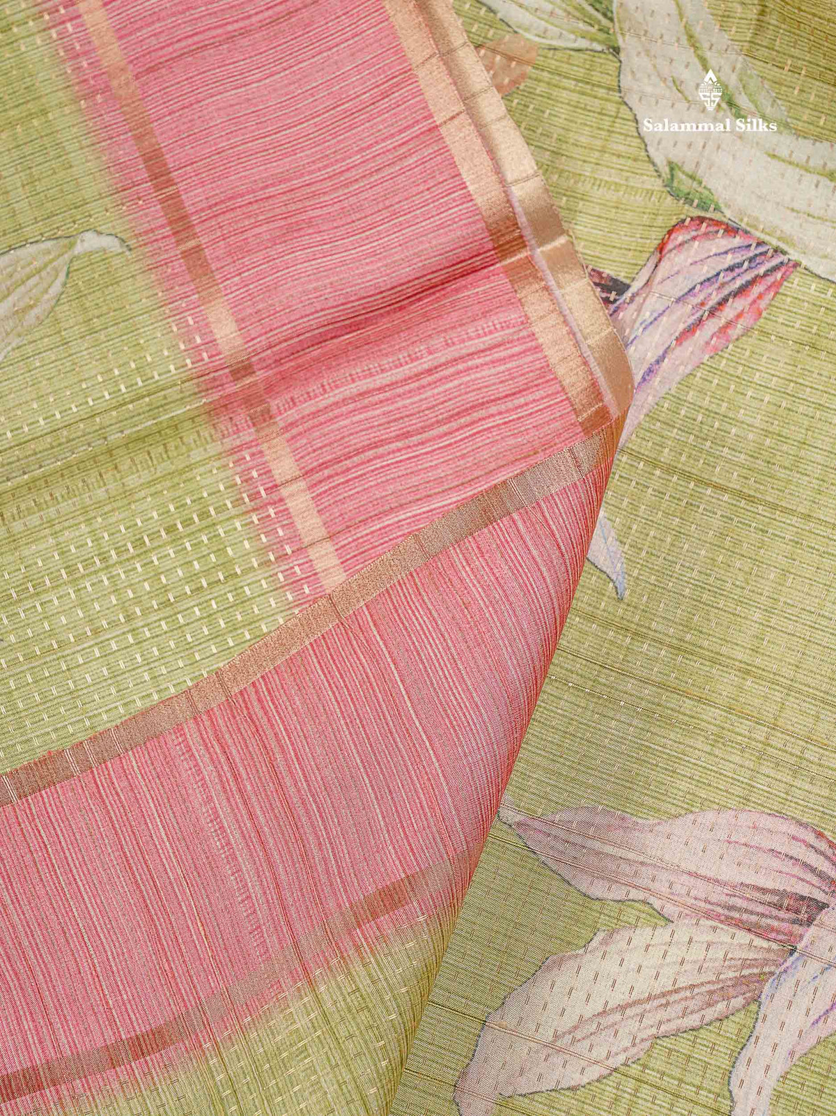 Semi Tussar Saree - Pastel Blue Colour Body With Light Brown Border
