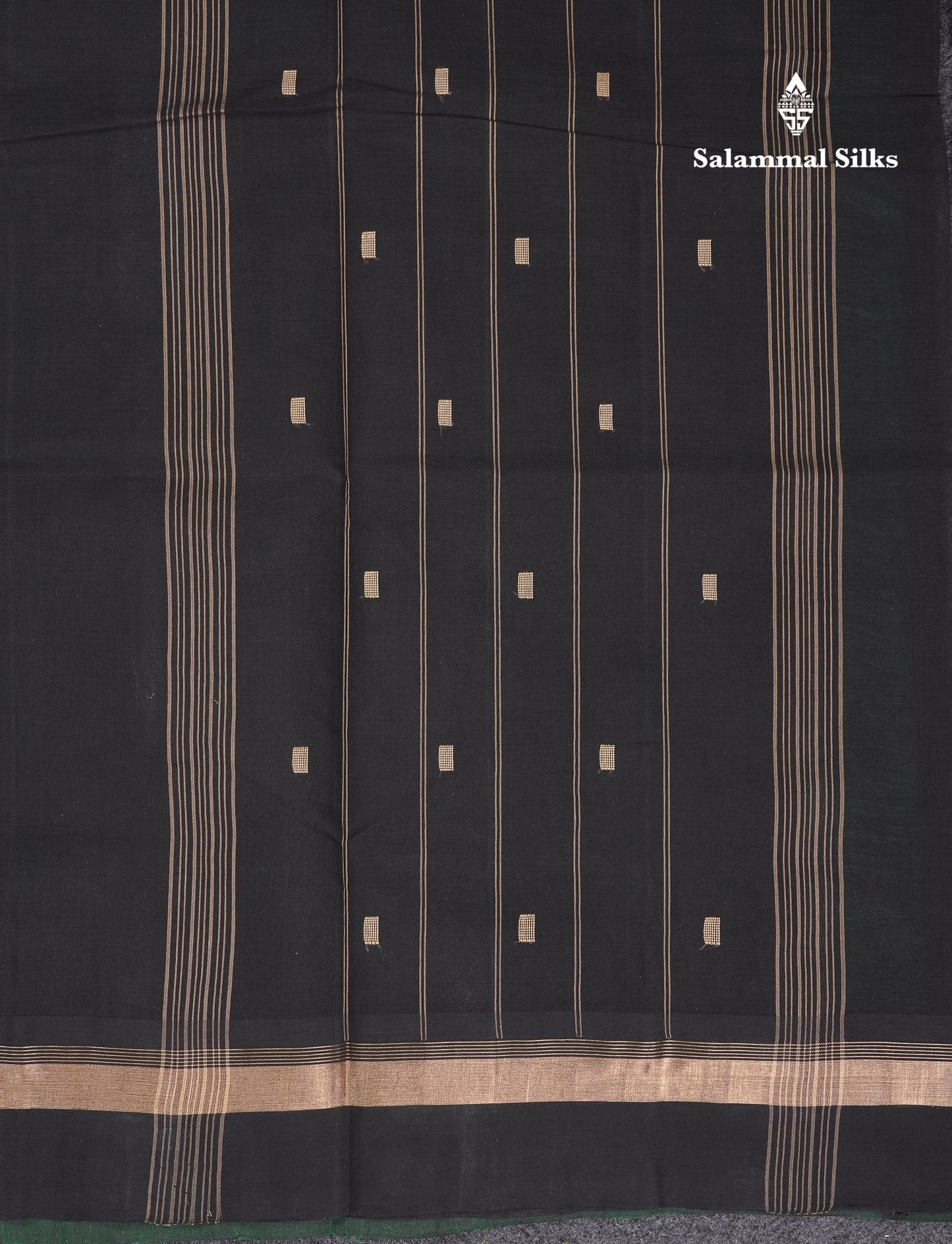 Beautiful Dark Purple Thread Work Butta Handloom Pure Cotton Saree With Contrast Mustard Yellow Blouse