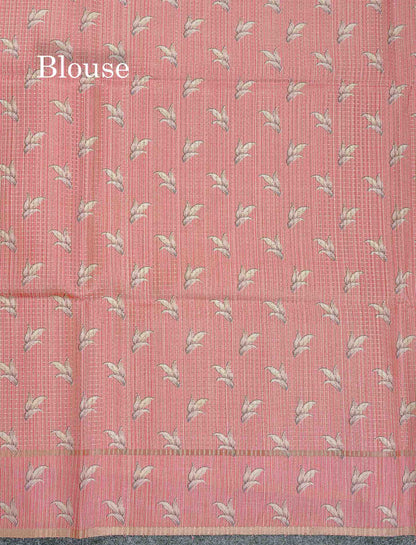 Semi Tussar Saree - Pastel Blue Colour Body With Light Brown Border