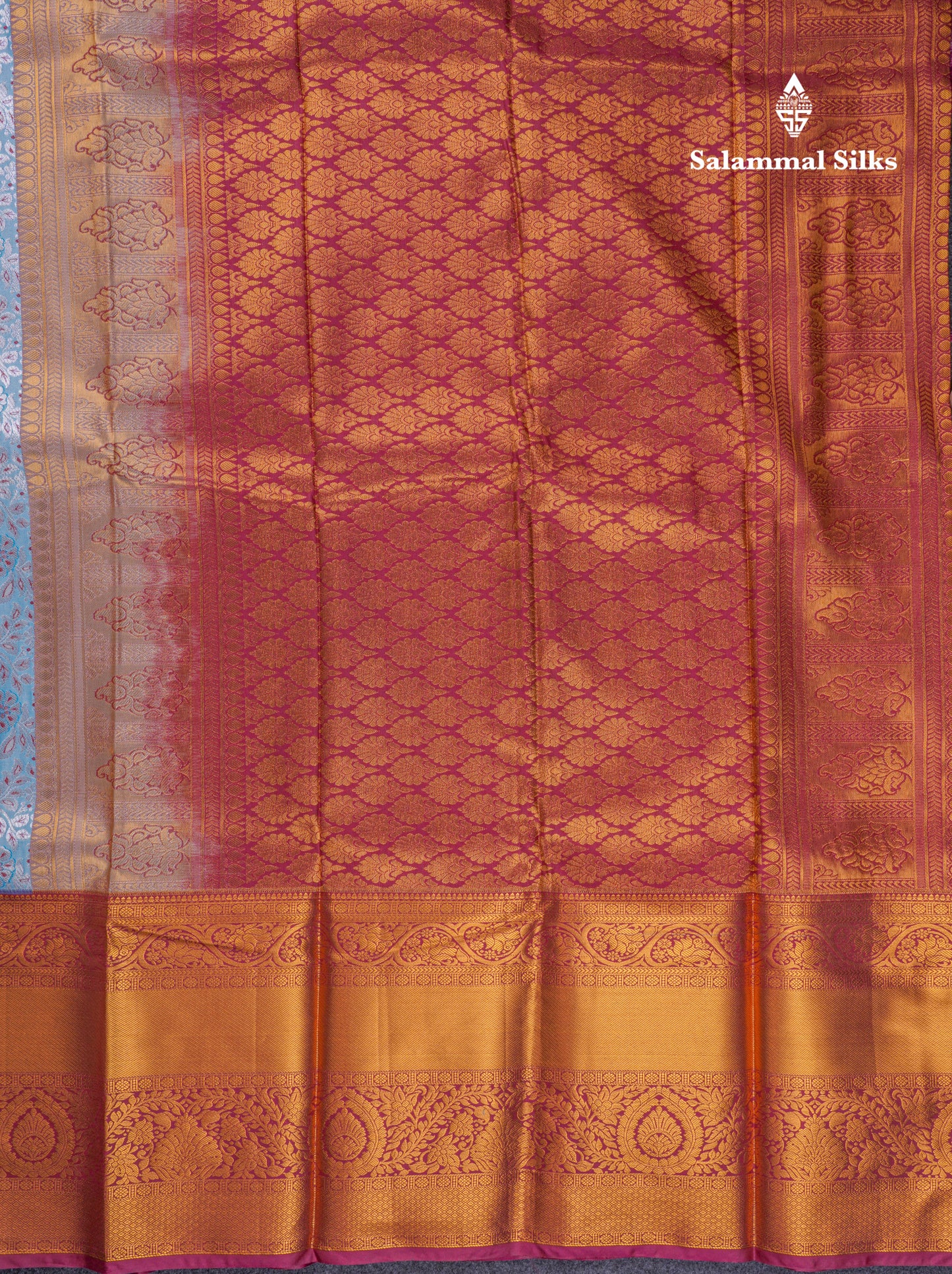 Beautiful Ice Blue Semi Silk Saree With Contrast Dark Maroon Traditional Evening Morning Border
