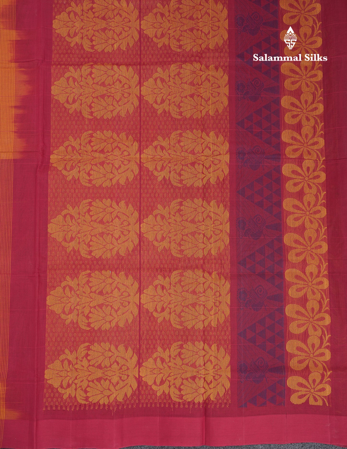 Beautiful Yellow Checks With Thread Work Butta Handloom Pure Cotton Saree With Contrast Redish Maroon Blouse